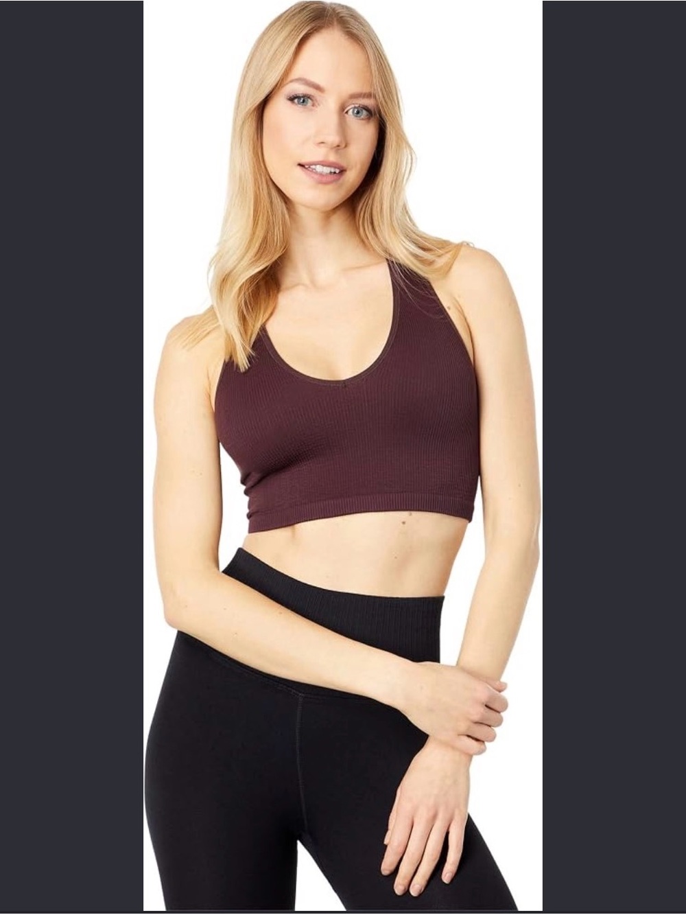 FP Movement by Free People Ribbed Scoop Bralette crop top size XS